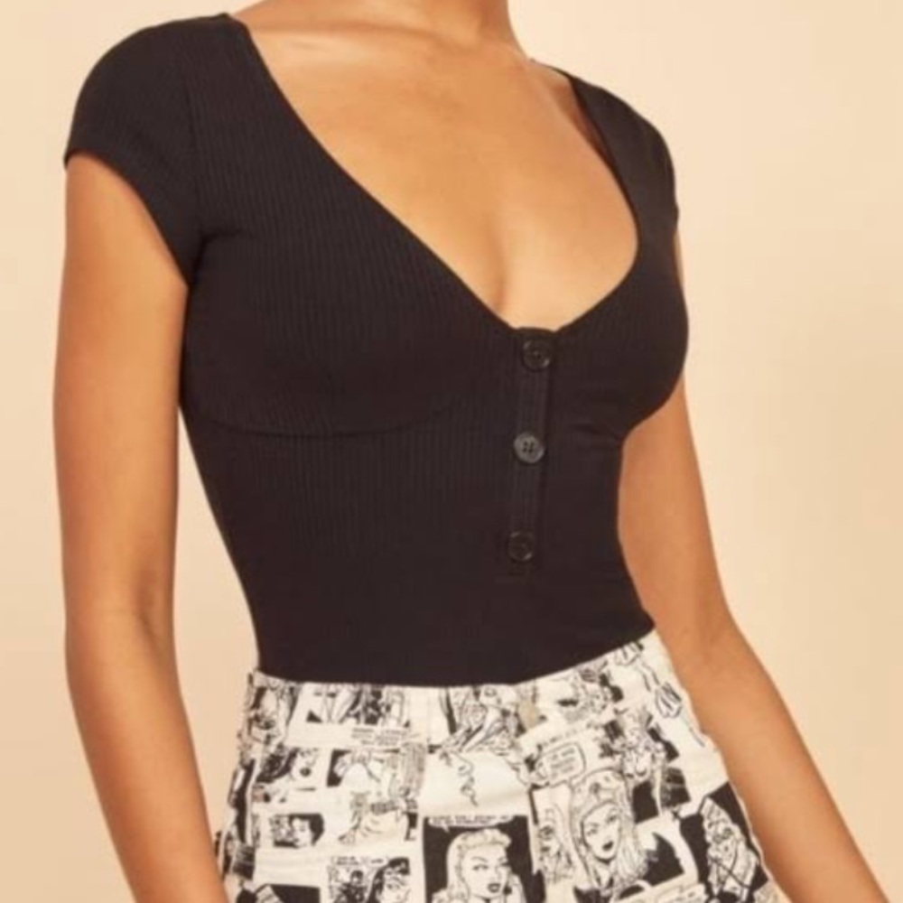 Reformation Martin Ribbed Bodysuit